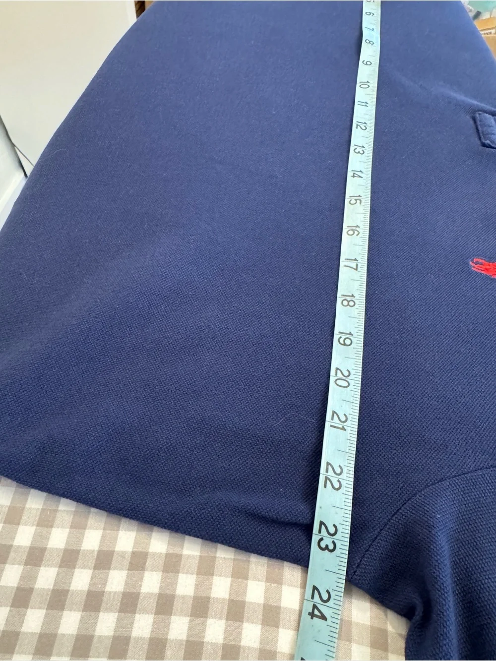 Polo Ralph Lauren Men’s Navy Blue Mesh Polo Shirt Red Pony Cotton Size Large